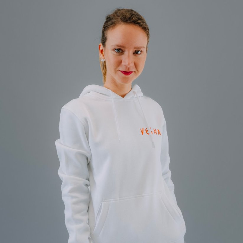 MIKINA CHOOSE LOVE OVER POWER - BÍLÁ - Velikost: L